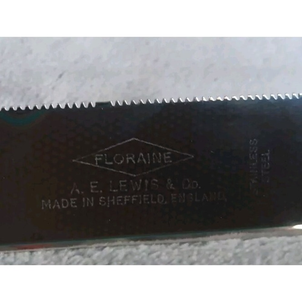 A.E. Lewis & Co‎ Floraine Sheffield England Decorative Cake Knife Rose Bud READ - Picture 5 of 10